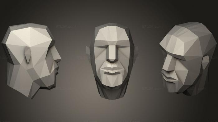 Anatomy of skeletons and skulls (Human Head Lowpoly, ANTM_0698) 3D models for cnc